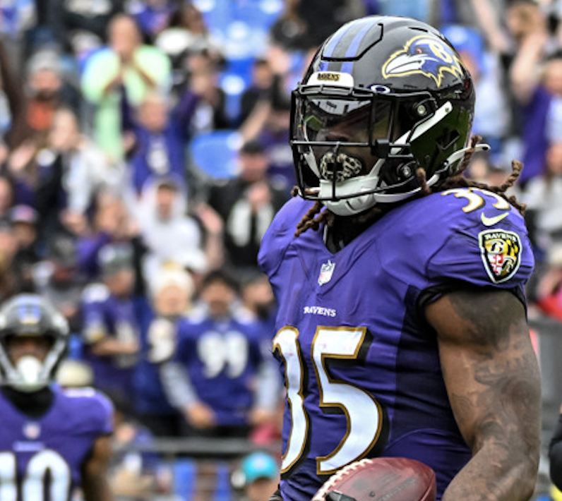 JK Dobbins Running Football Jk Dobbins Running Football